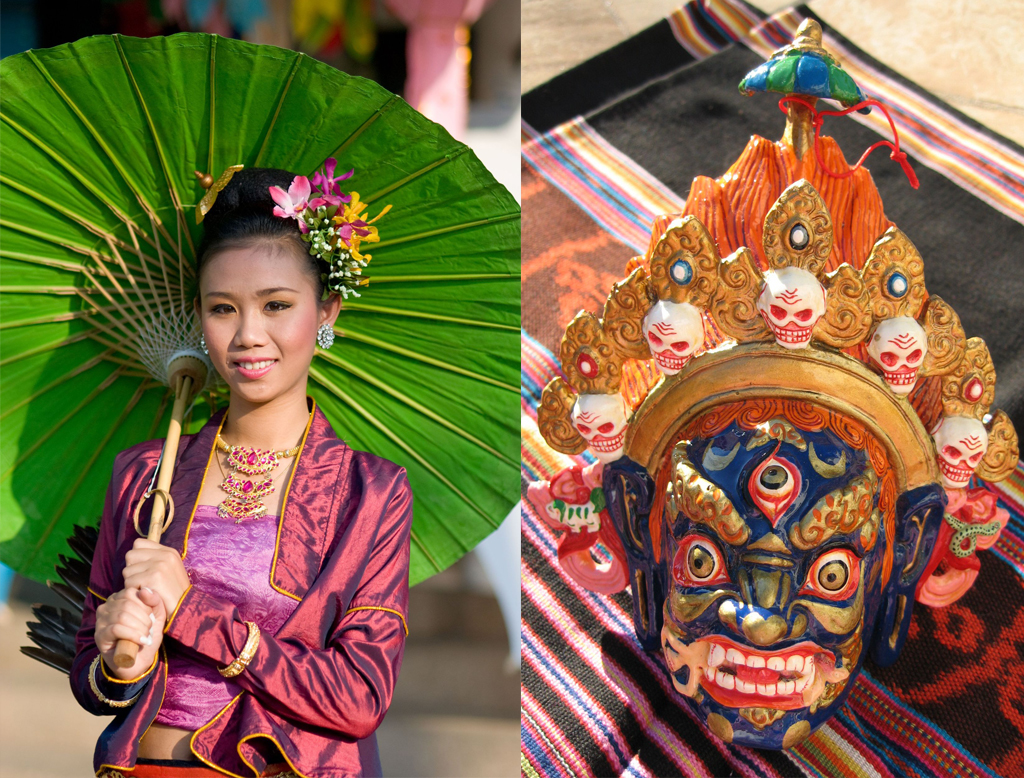 Сувениры из Таиланда фото маски и зонтики